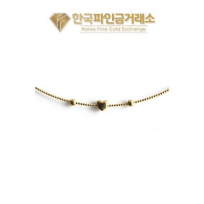 24K 순금 텐션 목걸이 하트 3.75g(1돈) + 18K장식